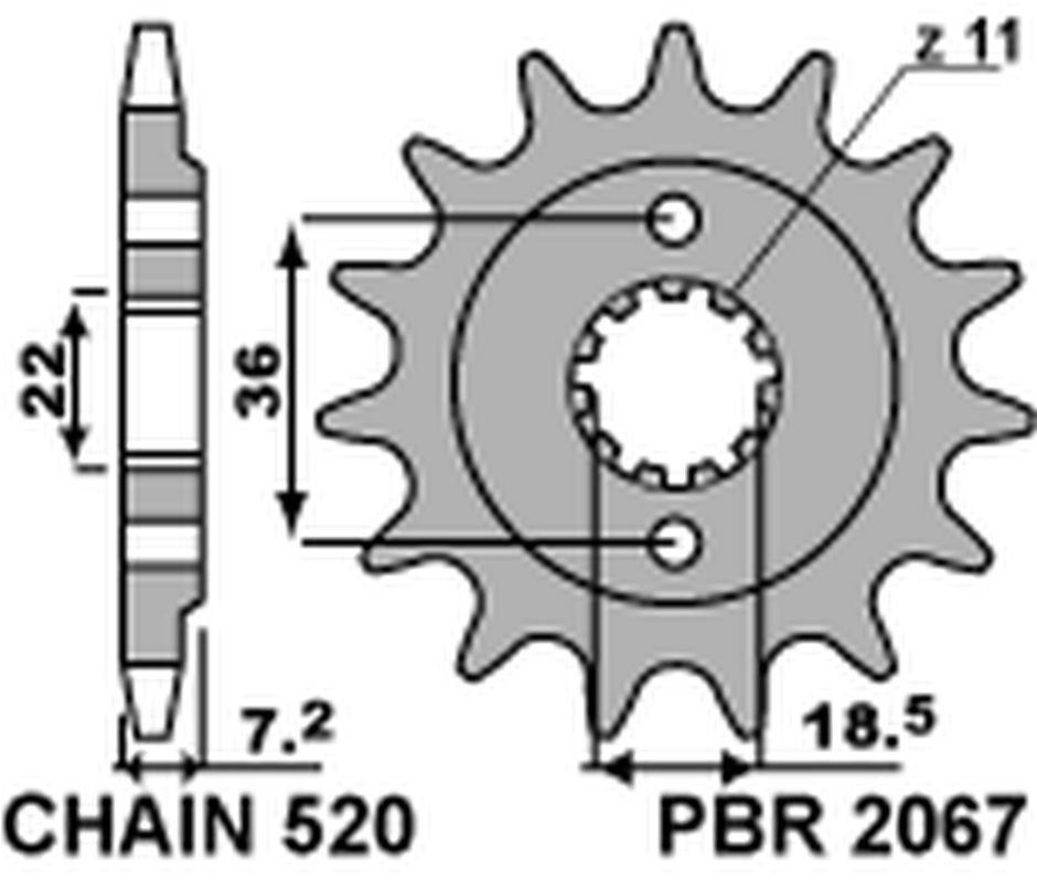 PBR gear wheel 2067 14 18NC (JTF1321.14, std.)